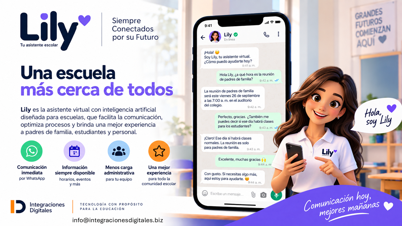 Presentación visual de Lily, asistente escolar con inteligencia artificial